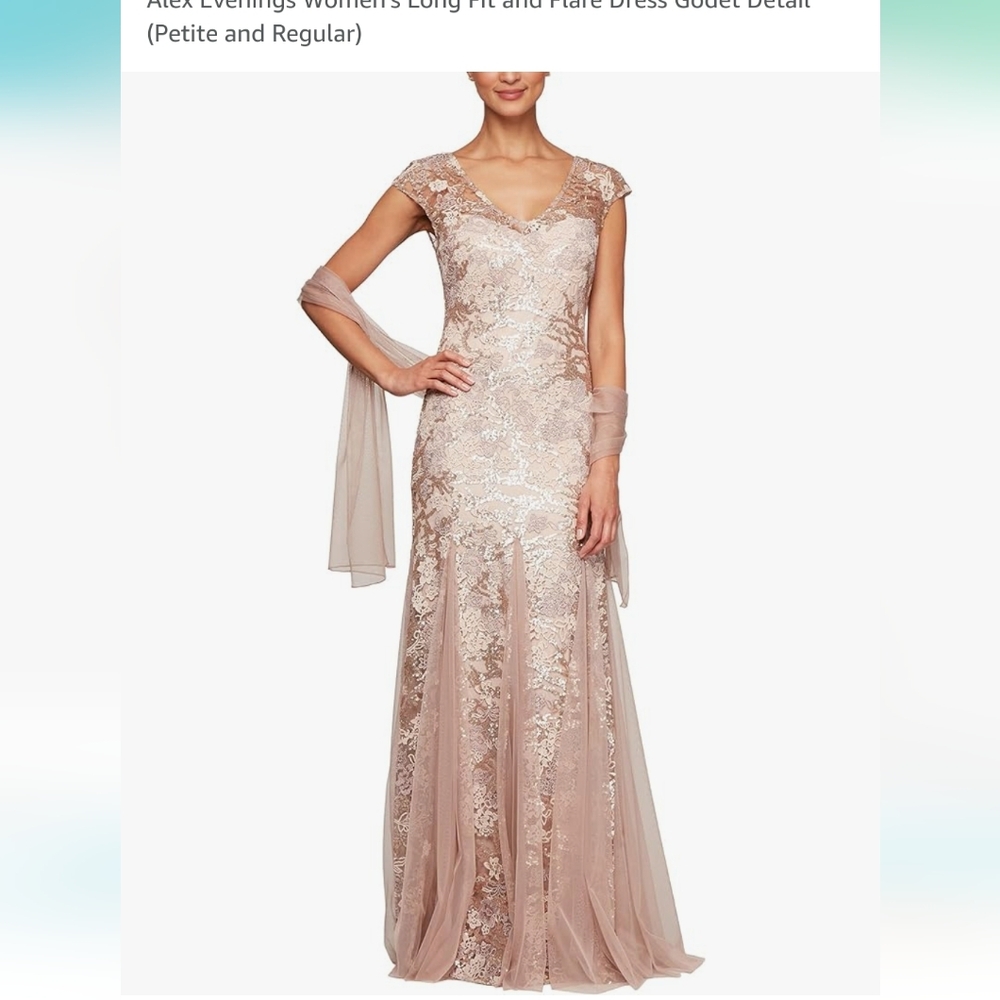 Womens mother of the bride sequin Alex evenings gowns dresses